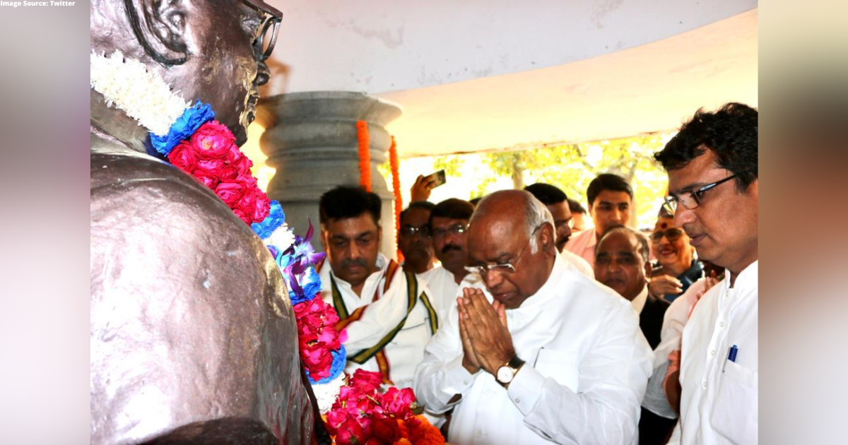 Congress president Mallikarjun Kharge pays tribute to Dr BR Ambedkar